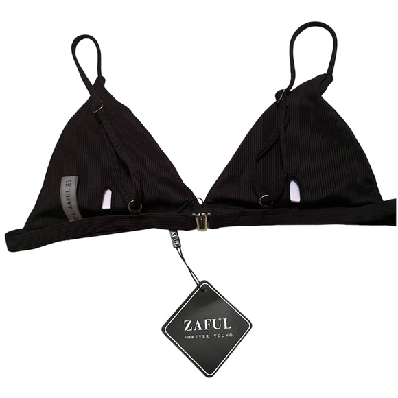 New Zaful Ribbed Triangle bikini top - Picture 3 of 4